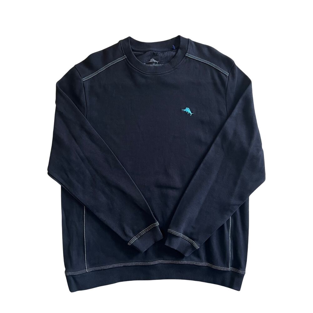 Tommy Bahama Crewneck Cotton Sweatshirt Black Size Large L